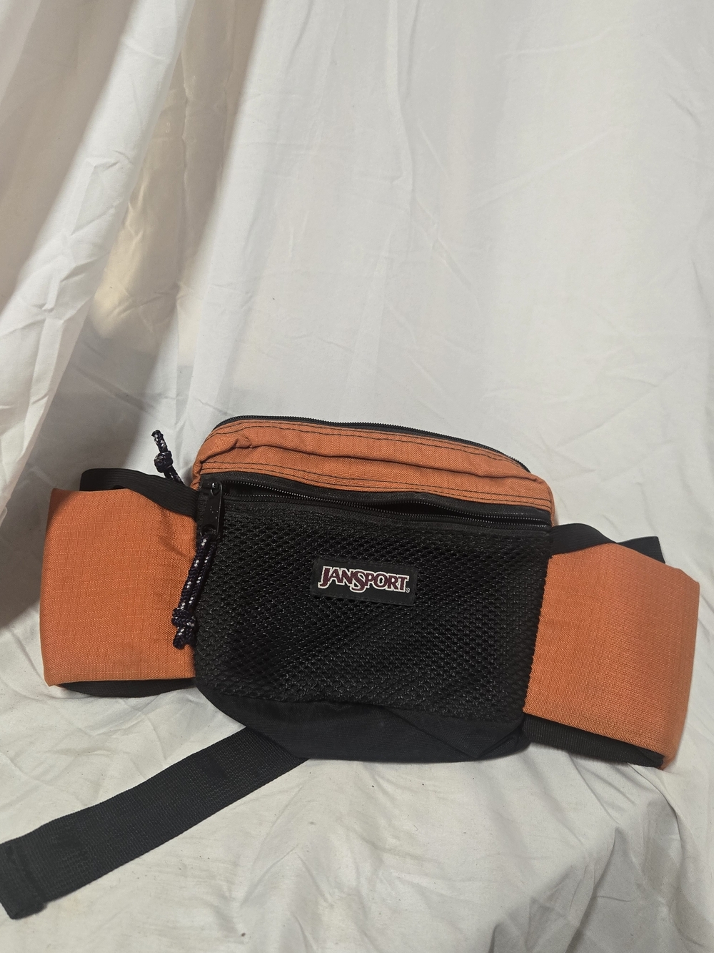 Vintage Jansport Fanny Pack Orange Black Hiking Cross Body Waist Water Holder